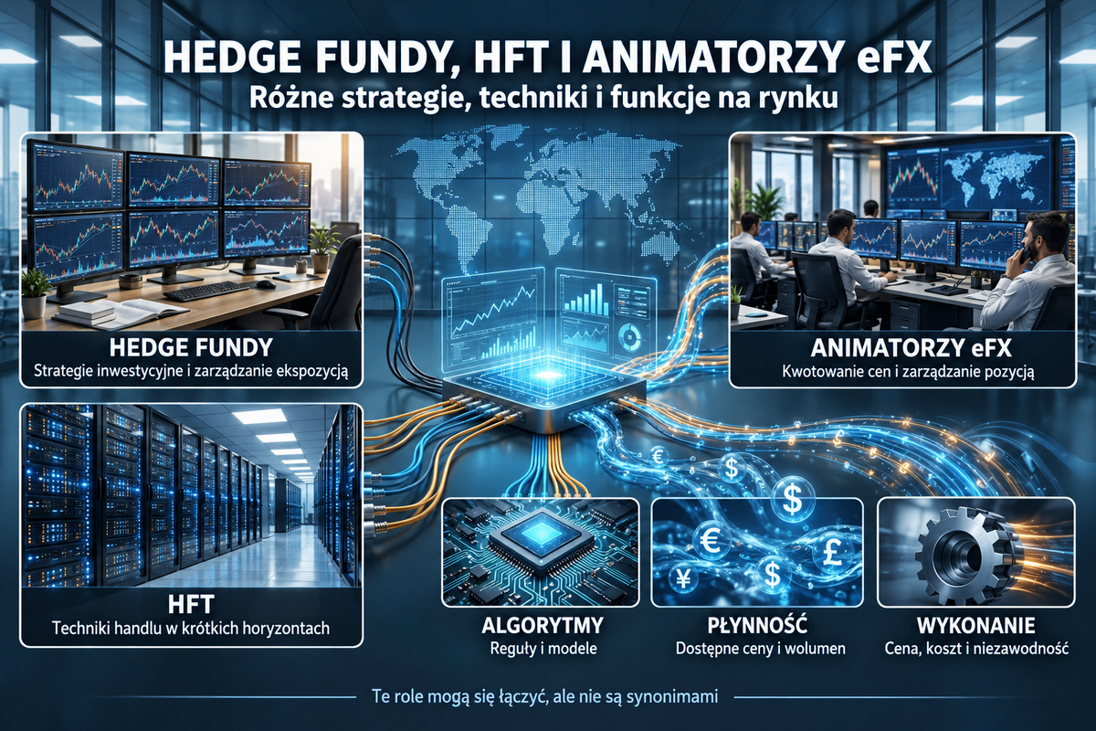 Strategia funduszu, technika HFT i funkcja animatora rynku. Strategia inwestycyjna, technika HFT i funkcja animatora to różne pojęcia. Ilustracja nie podaje pomiarów opóźnień.